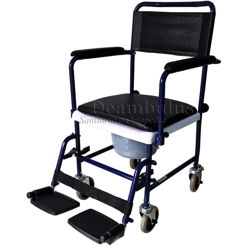 sedia wc comoda a rotelle anziani carrozzina rialzo water - foto-9220a