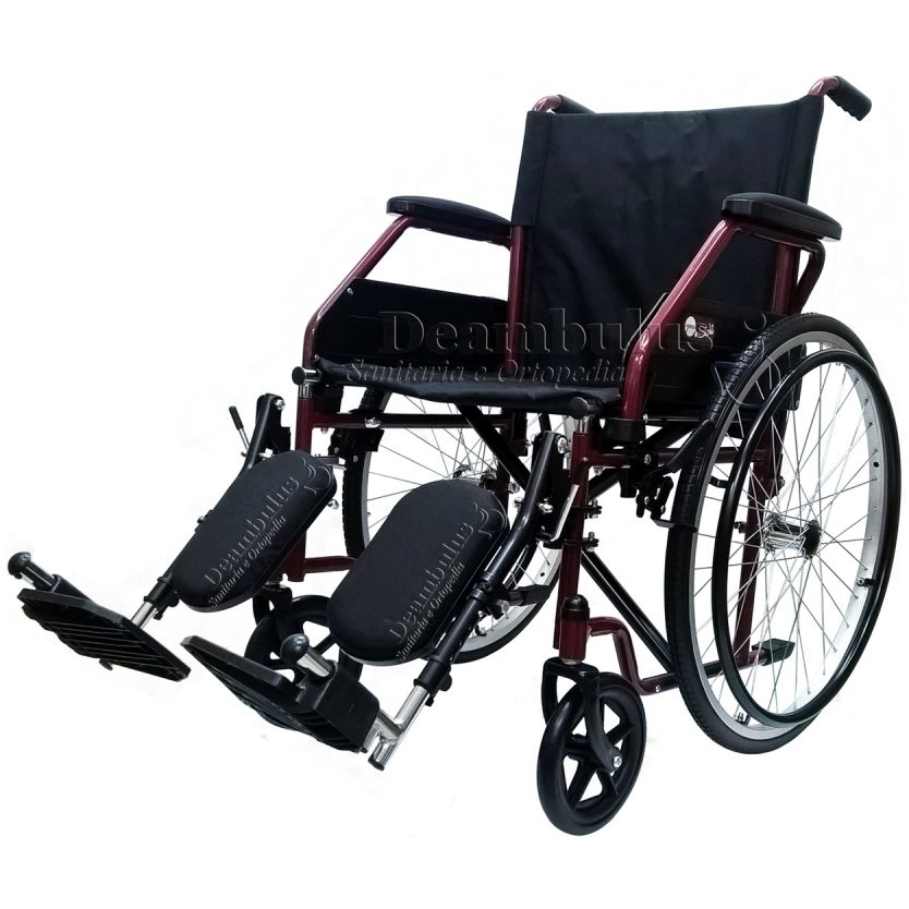 sedia a rotelle pieghevole per anziani con alzagambe da 40 - foto-2035